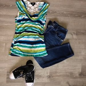 Sleeveless cowl neck top